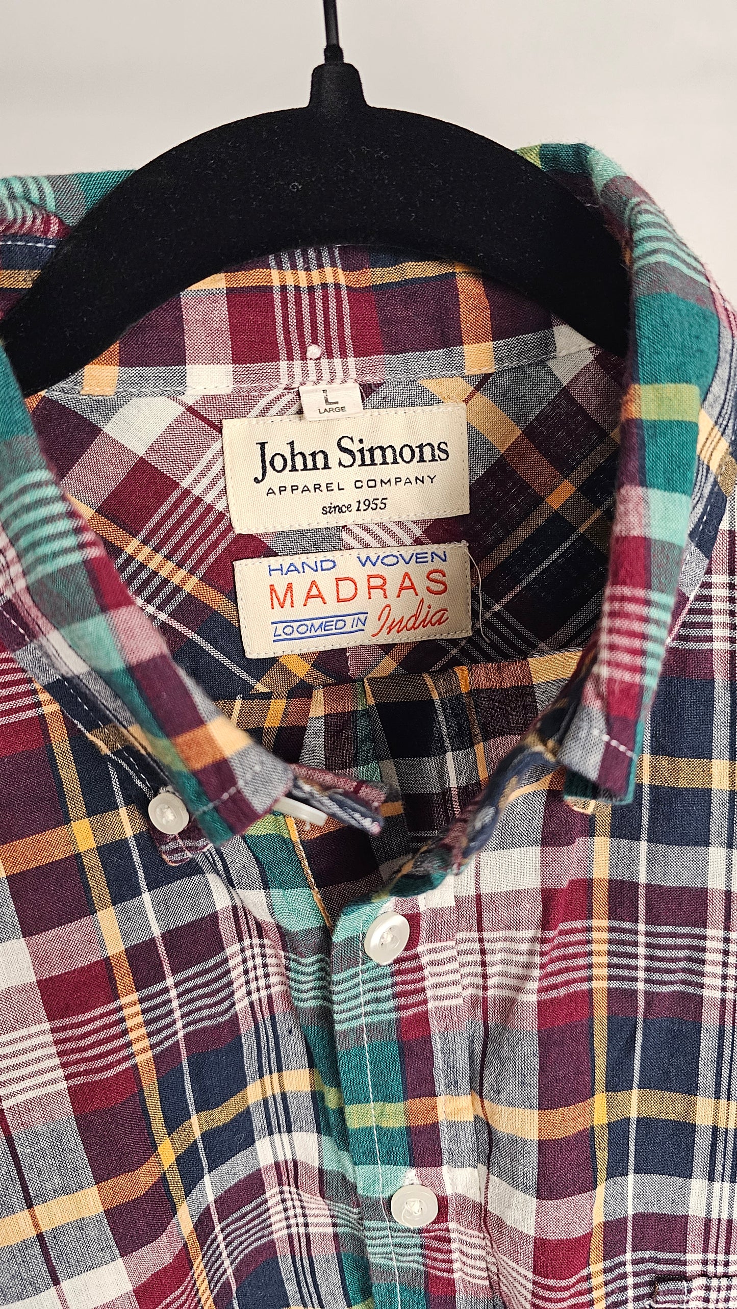 John Simons Madras Pop- Over Short Sleeve