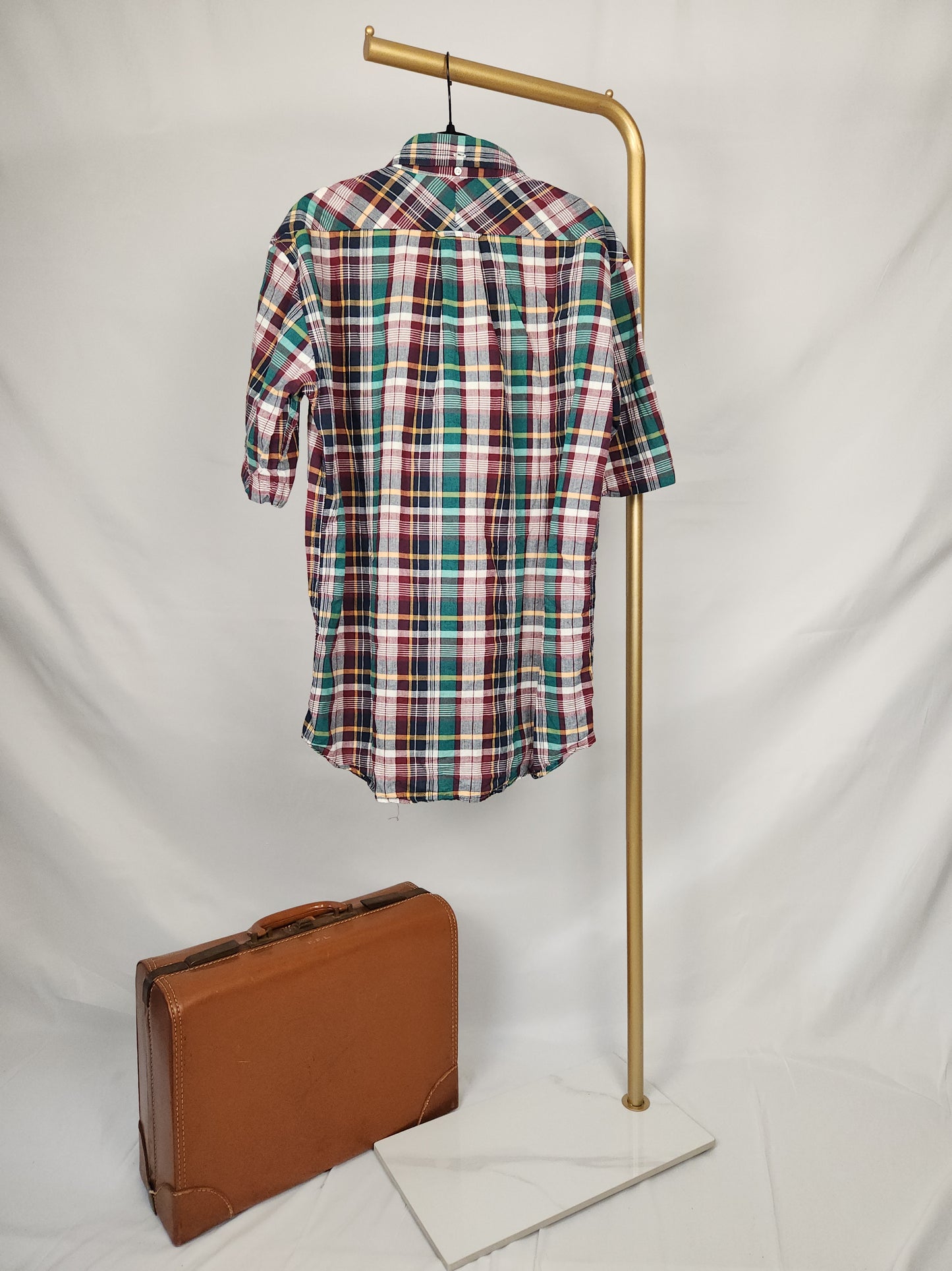 John Simons Madras Pop- Over Short Sleeve