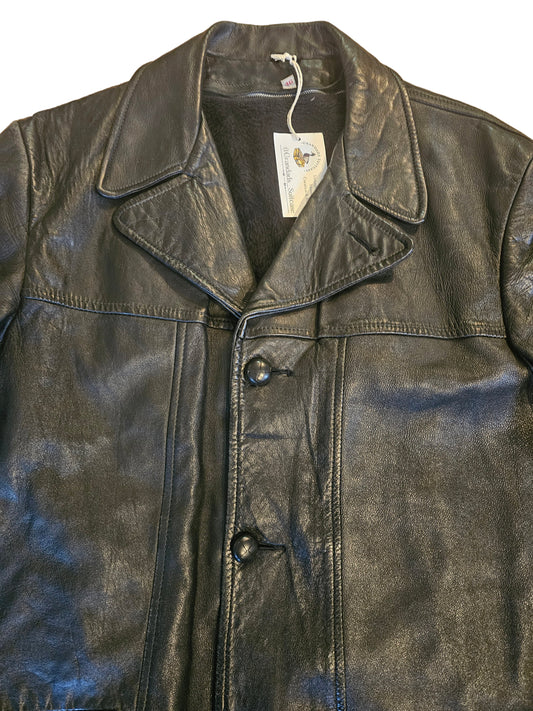 80's Lined Leather Jacket - 46