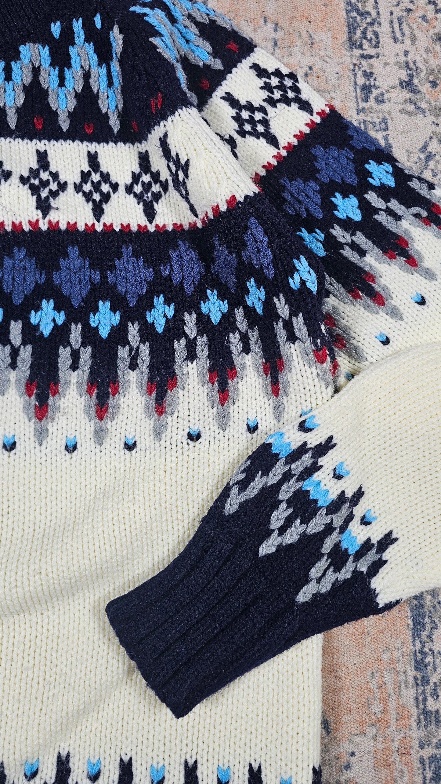 80's Vintage Fair Isle Knit - S - 19 x 24