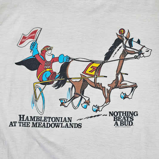 Bud Man - 1990 Budweiser Bud Man Horse Race T - XL - 22 x 27
