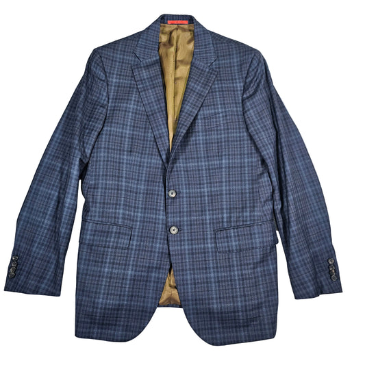 Isaia Multi Check S140s Wool Blazer - IT54 US42