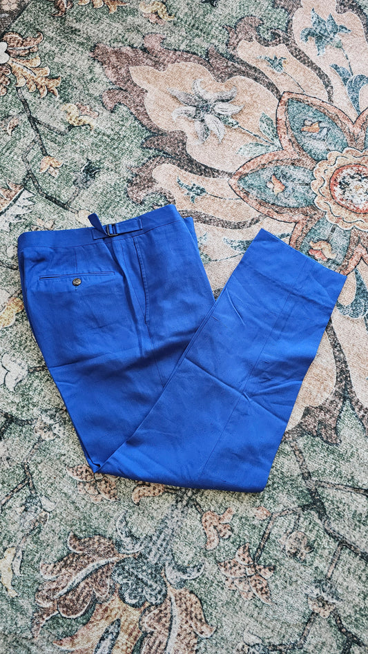 90's Polo Ralph Lauren Blue Label Silk Trousers - 32 x 31