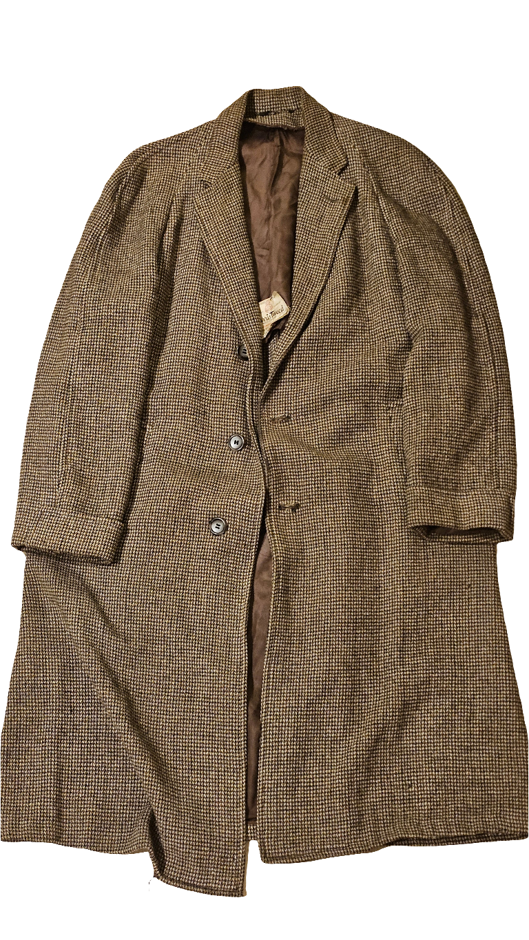 30s Harris Tweed Raglan Overcoat 44R
