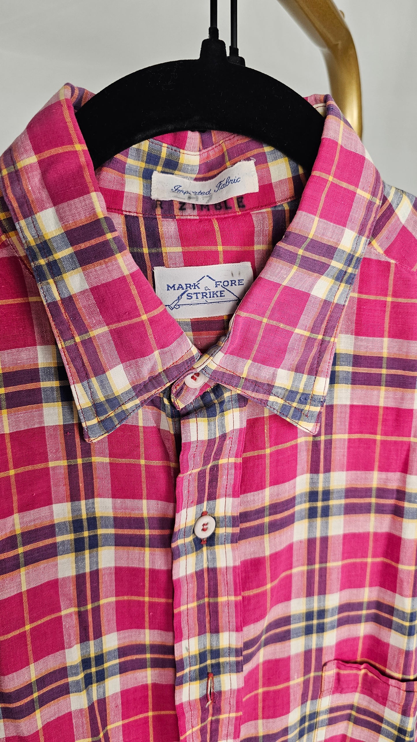 Vintage Mark Fore & Strike Madras Short-Sleeve Button Down