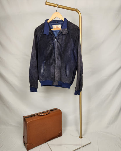 Vintage Baracuta Blue Suede Harrington Jacket