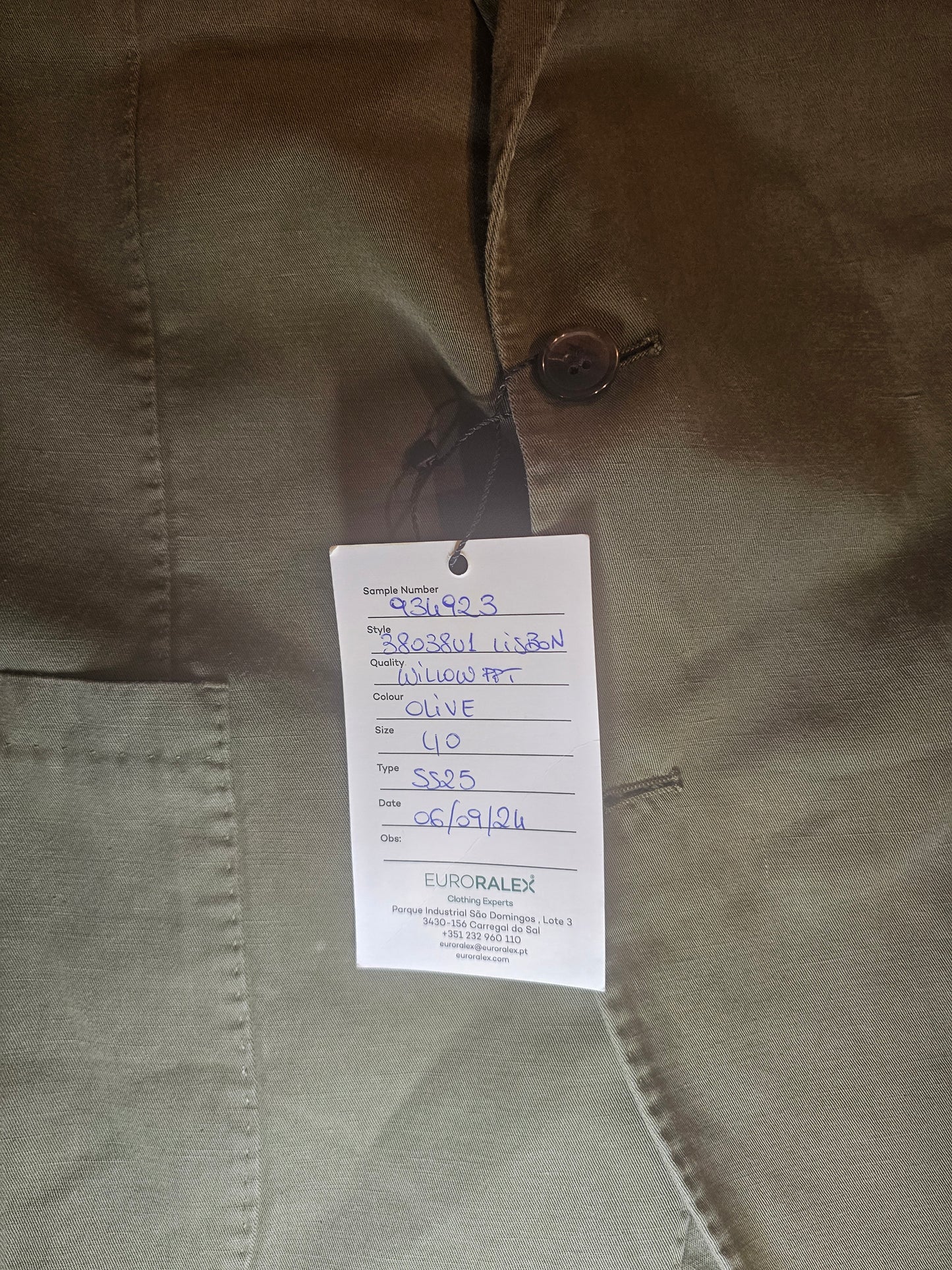 J. McLaughlin NOS Olive Sample Blazer 40R