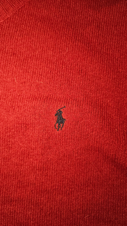90's Polo Ralph Lauren Red Crewneck Sweater - XL