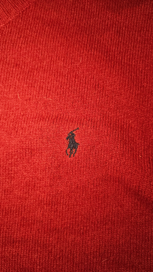 90's Polo Ralph Lauren Red Crewneck Sweater - XL
