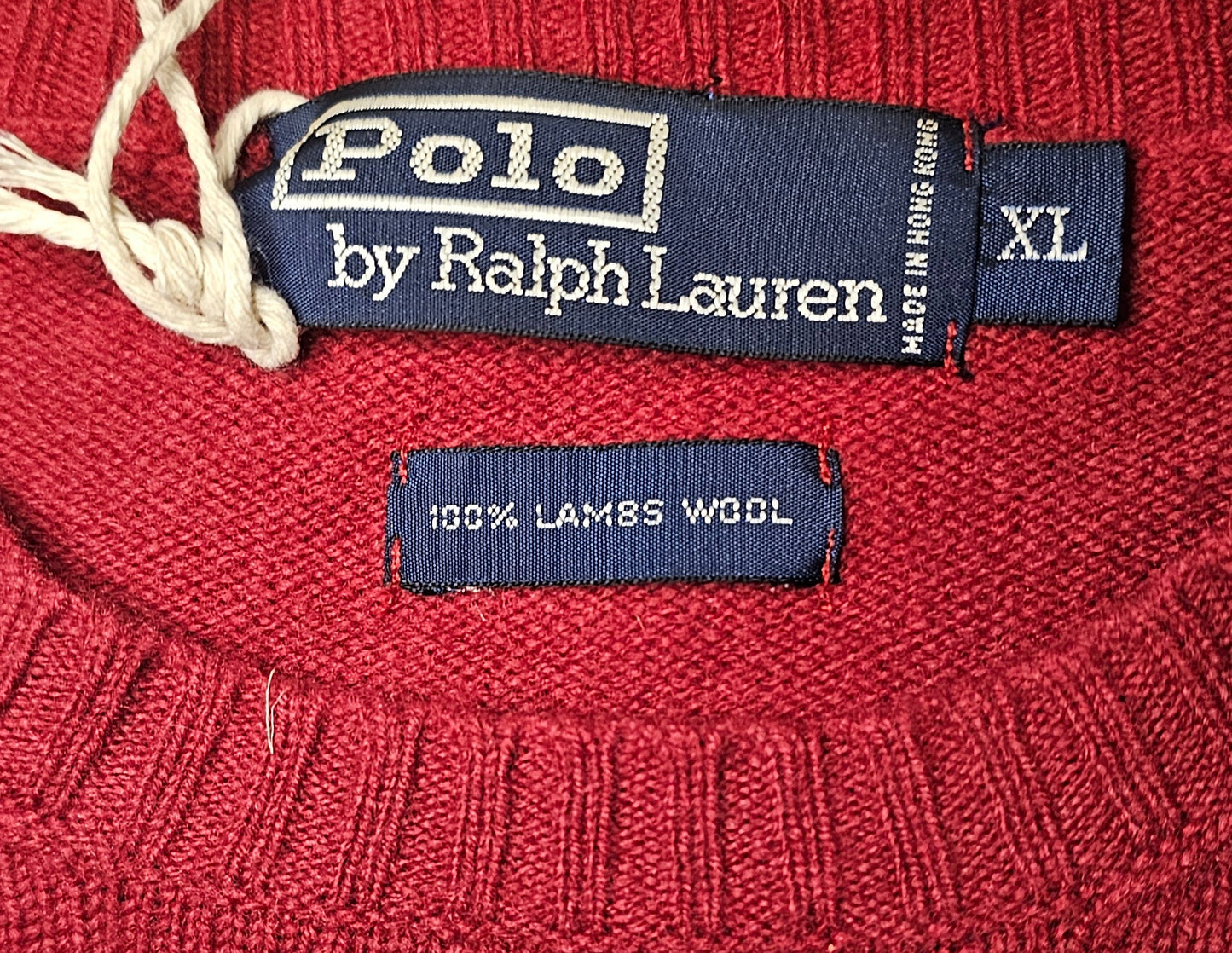 90's Polo Ralph Lauren Red Crewneck Sweater - XL