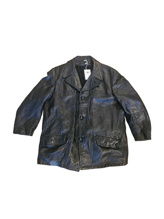 80's Lined Leather Jacket - 46