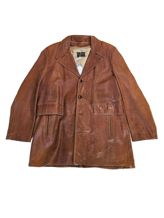 70's Worn and Thrashed Leather Jacket - 48