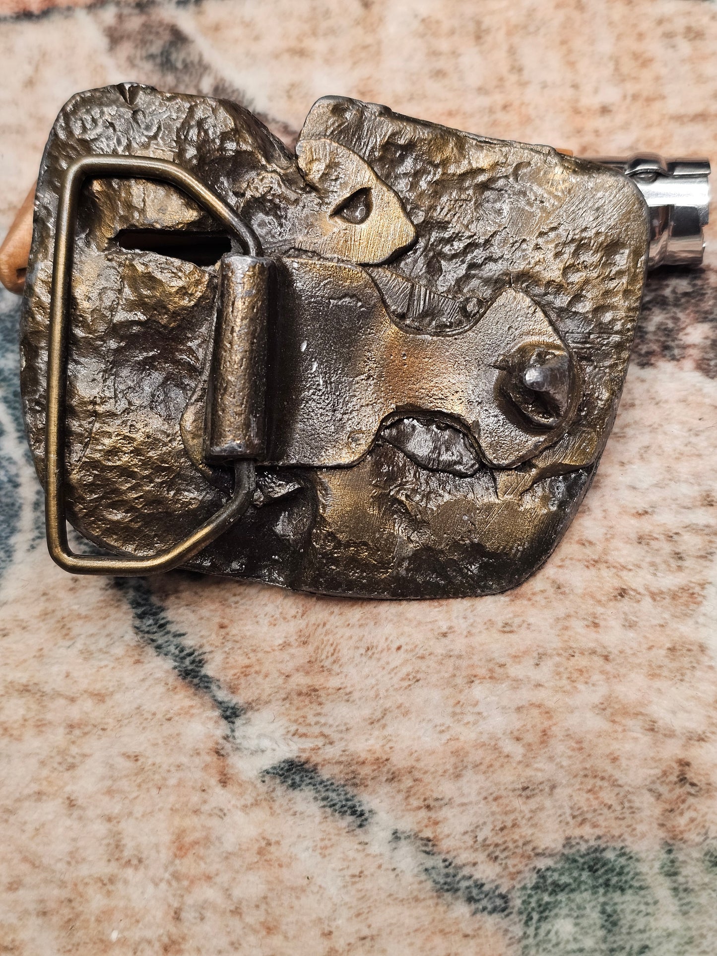 70's Brass Levi's Belt Buckle - Crazy