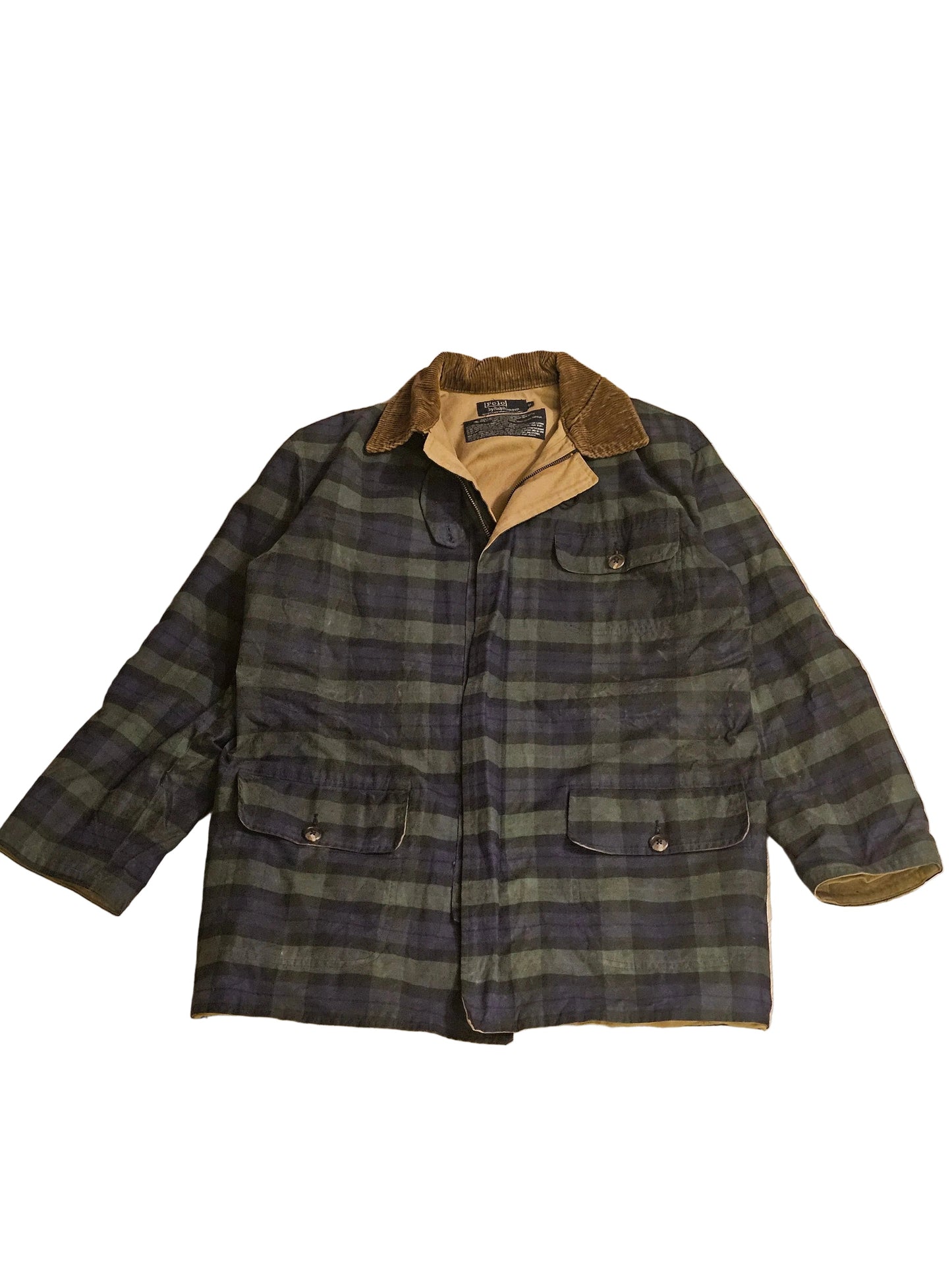 90's Polo Black Watch Waxed Jacket