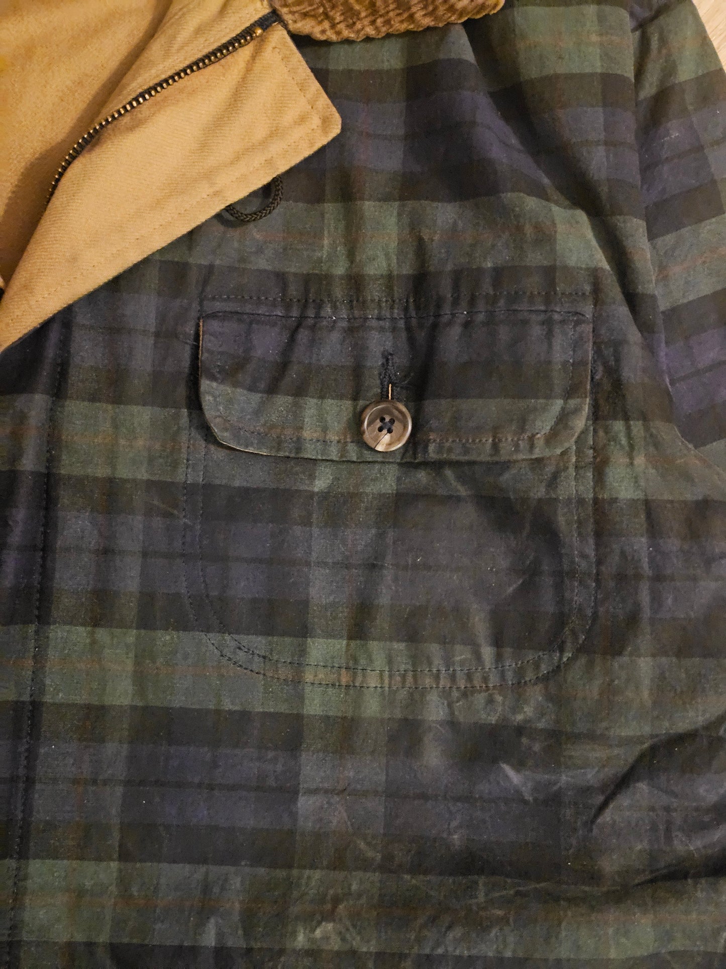 90's Polo Black Watch Waxed Jacket