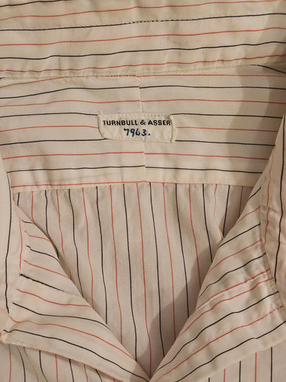 60's Turnbull and Asser Bespoke - White Stripes - 21.5 x 30