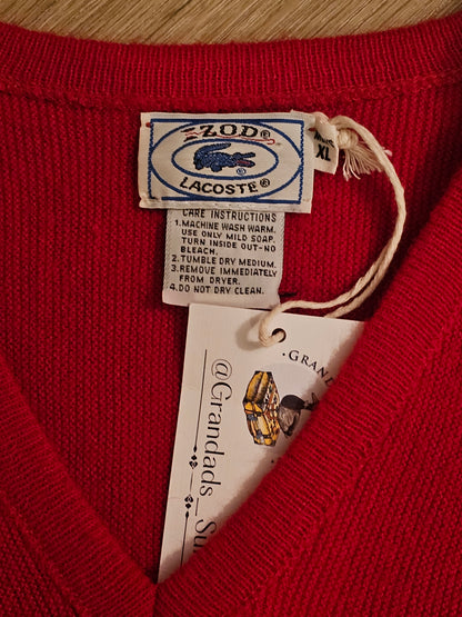 60s / 70s Izod x Lacoste Blue Alligator Acrylic Sweater - XL