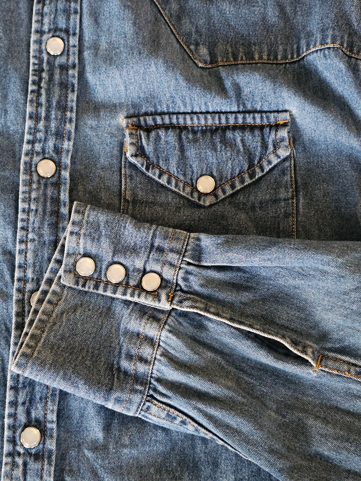 Denim Snap Button Western Shirt