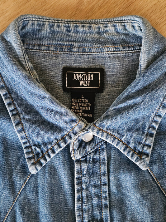 Denim Snap Button Western Shirt