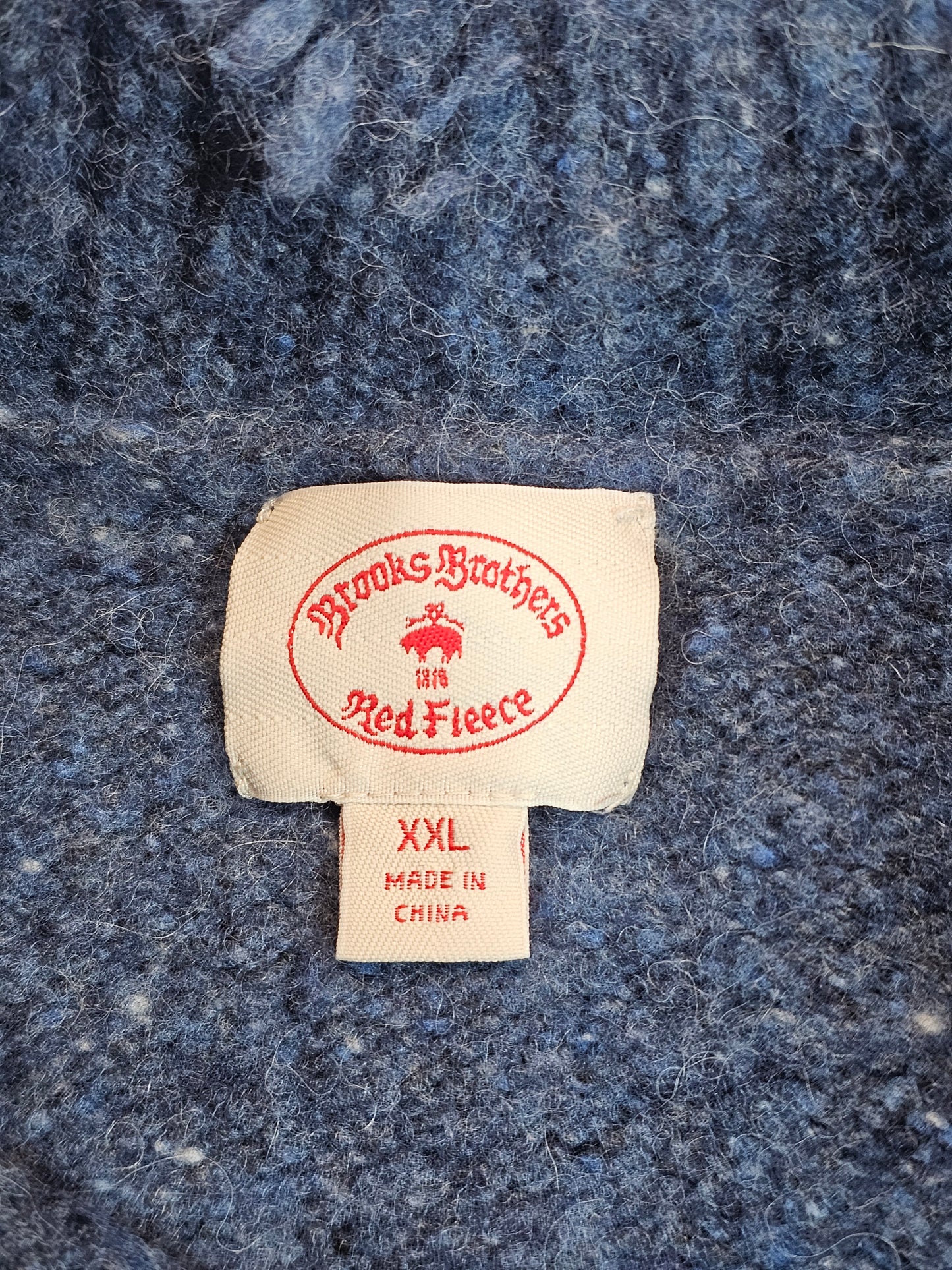 Brooks Brothers Red Fleece XXL Shawl Lapel Shaggy Dog Sweater