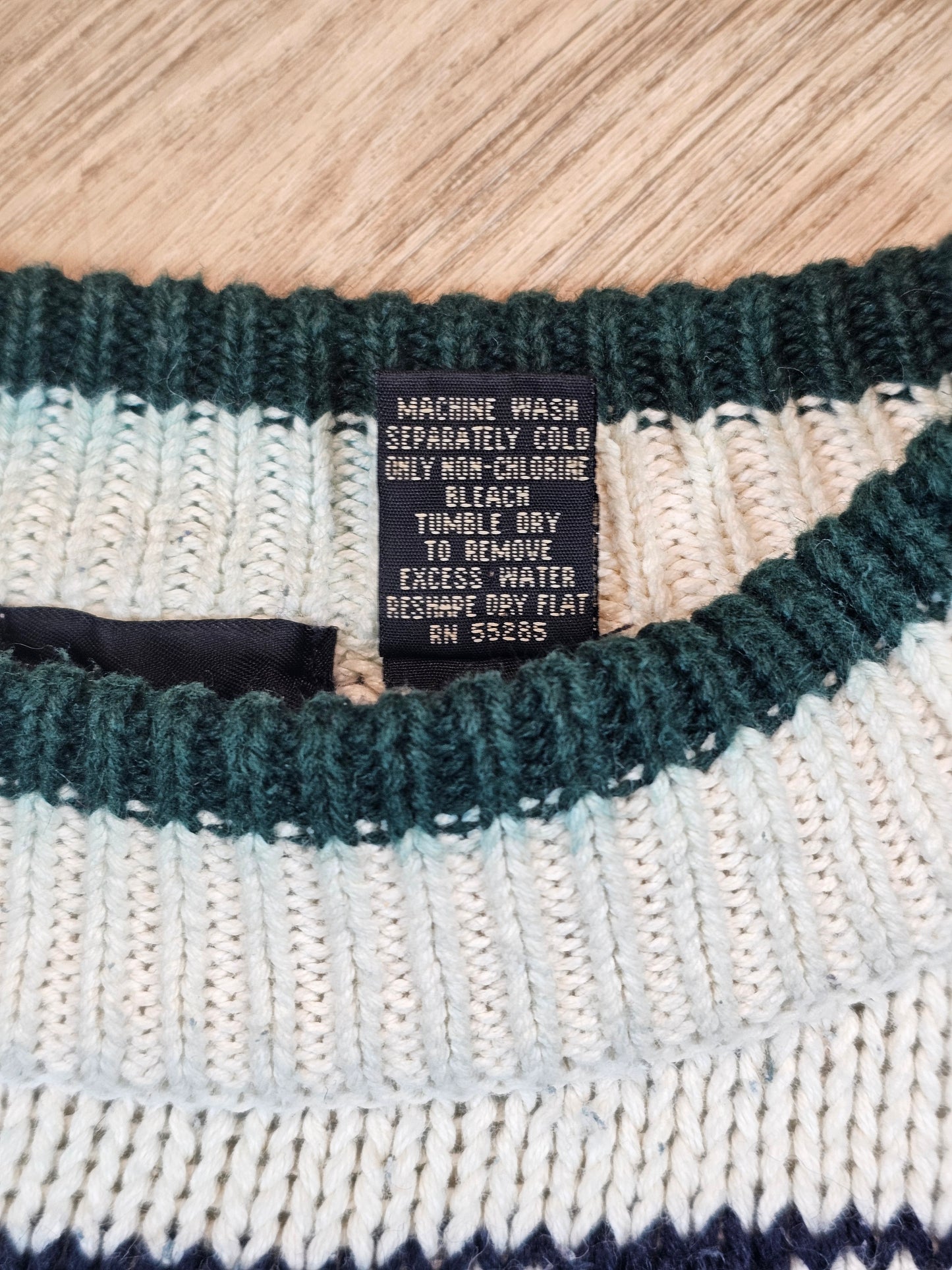 90's Structure Fair Isle Knit Cotton Sweater - M