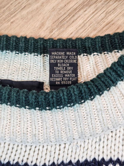 90's Structure Fair Isle Knit Cotton Sweater - M