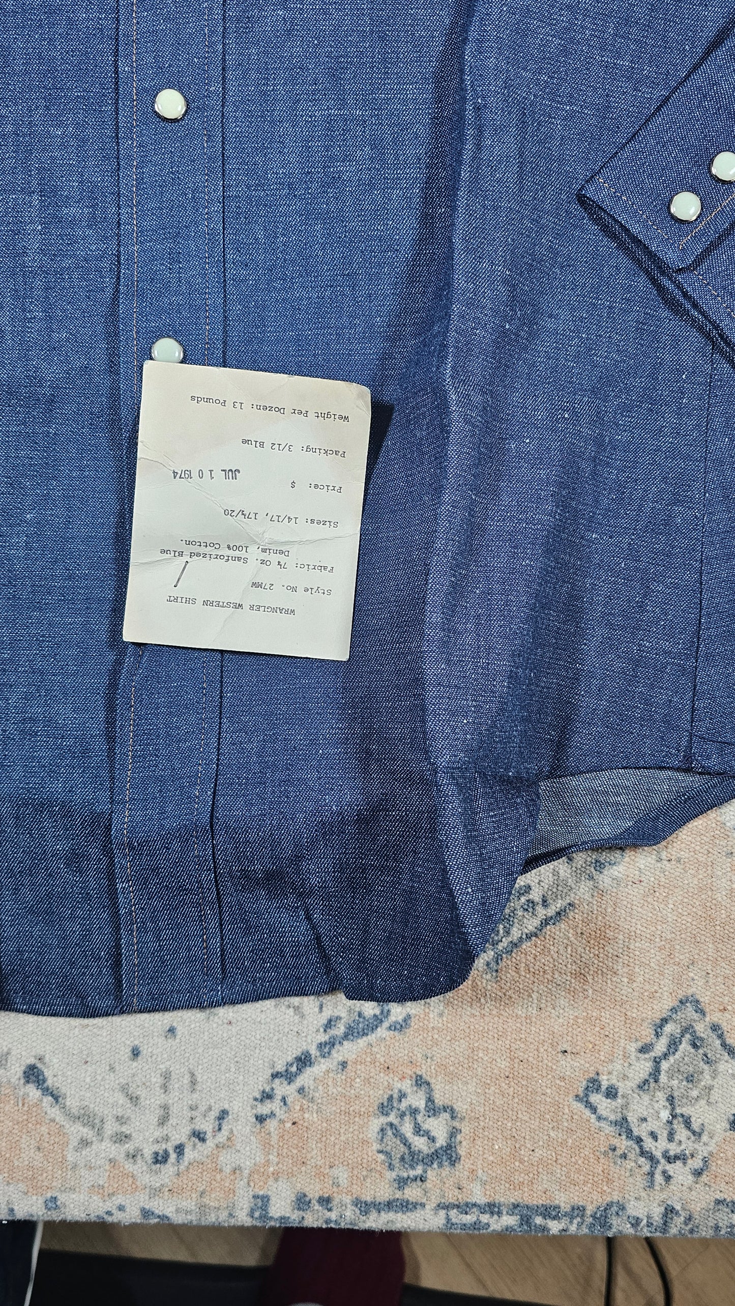 Deadstock Wrangler Cowboy Cut Snap Button - 15/32 - 21 x 32