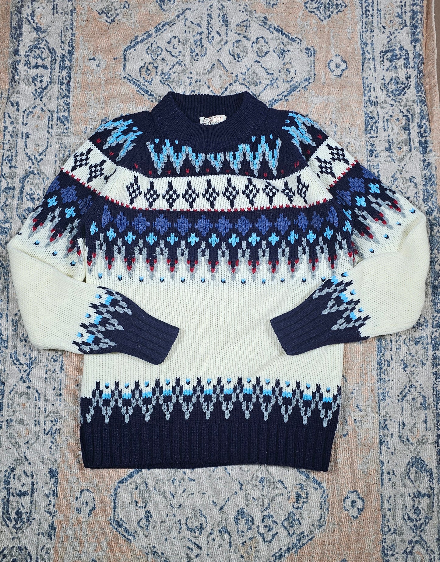 80's Vintage Fair Isle Knit - S - 19 x 24