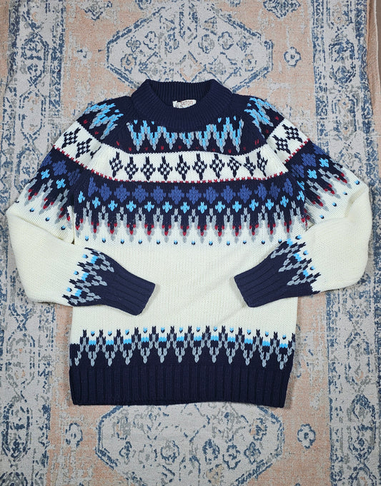 80's Vintage Fair Isle Knit - S - 19 x 24