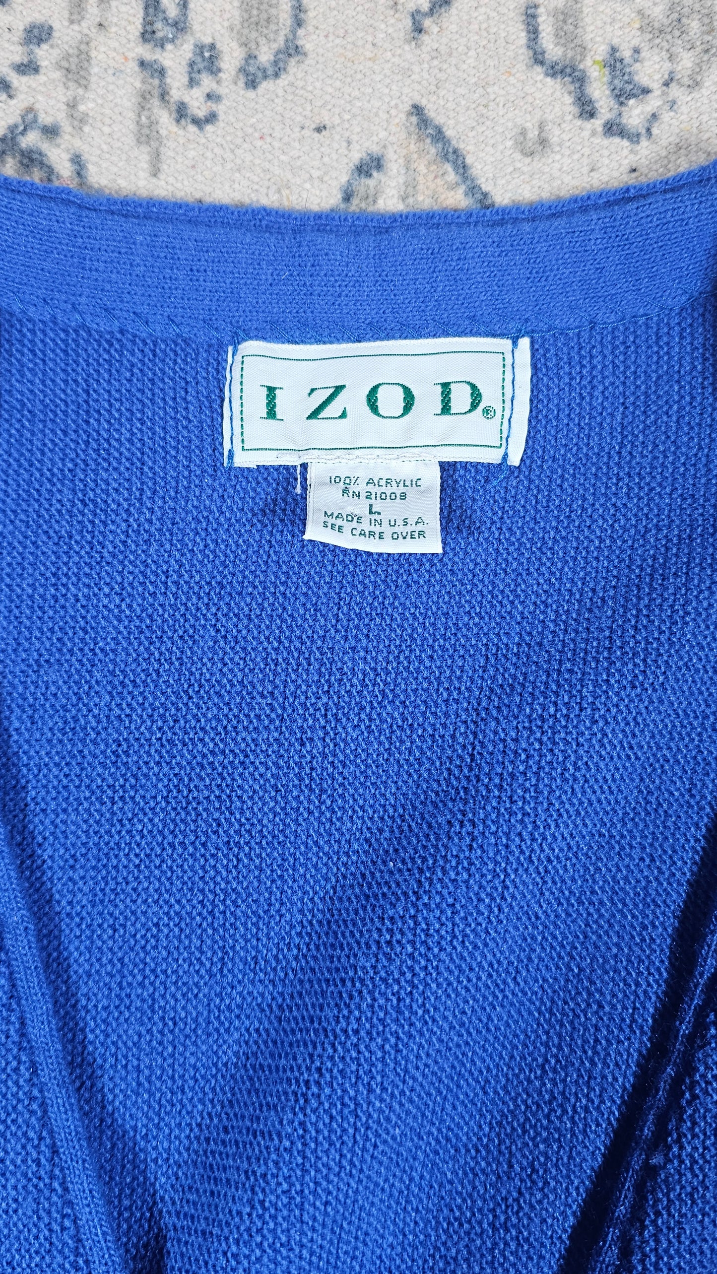80's Izod Acrylic Cardigan - XL - 24 x 26