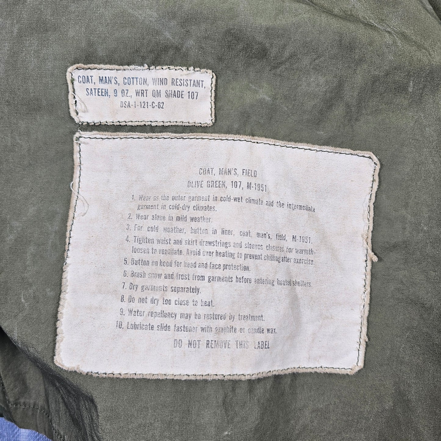 Korean War OG-107 M-51 Short/ Small - 21 x 29