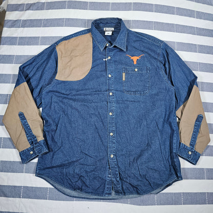 UT Texas Longhorns Columbia Denim Shirt - XL - 25x34