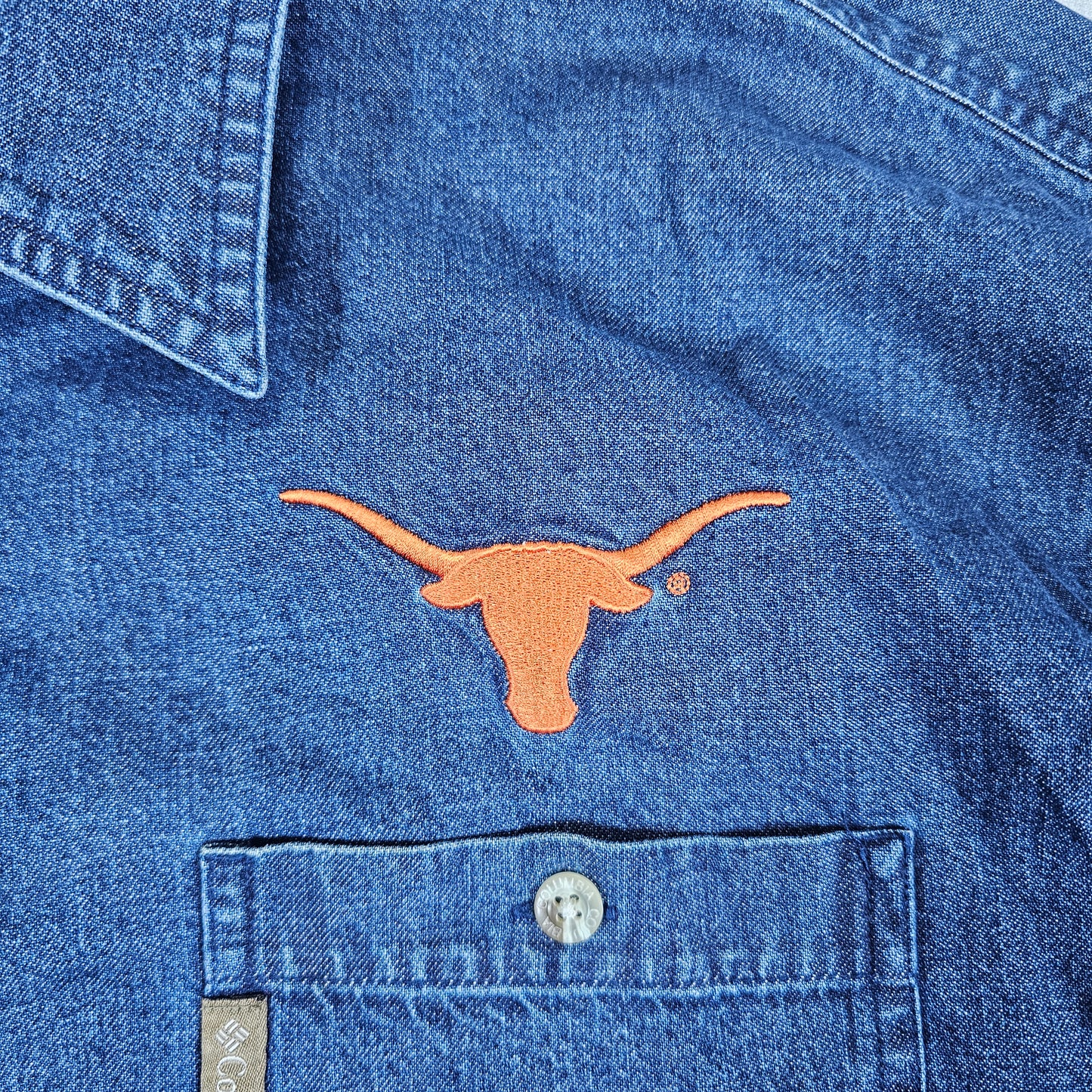 UT Texas Longhorns Columbia Denim Shirt - XL - 25x34