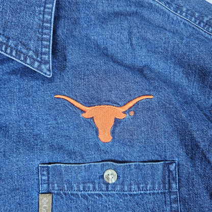 UT Texas Longhorns Columbia Denim Shirt - XL - 25x34