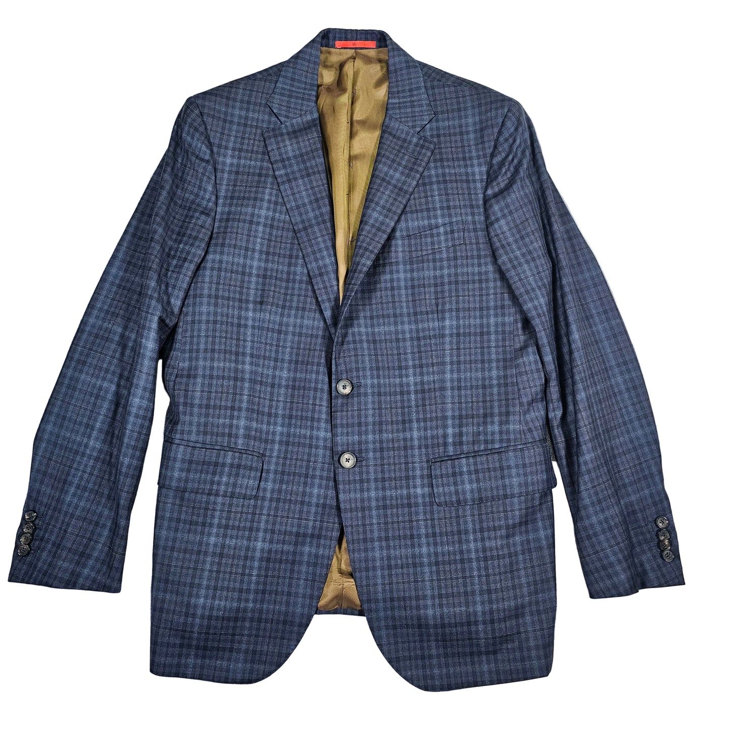 Isaia Multi Check S140s Wool Blazer - IT54 US42