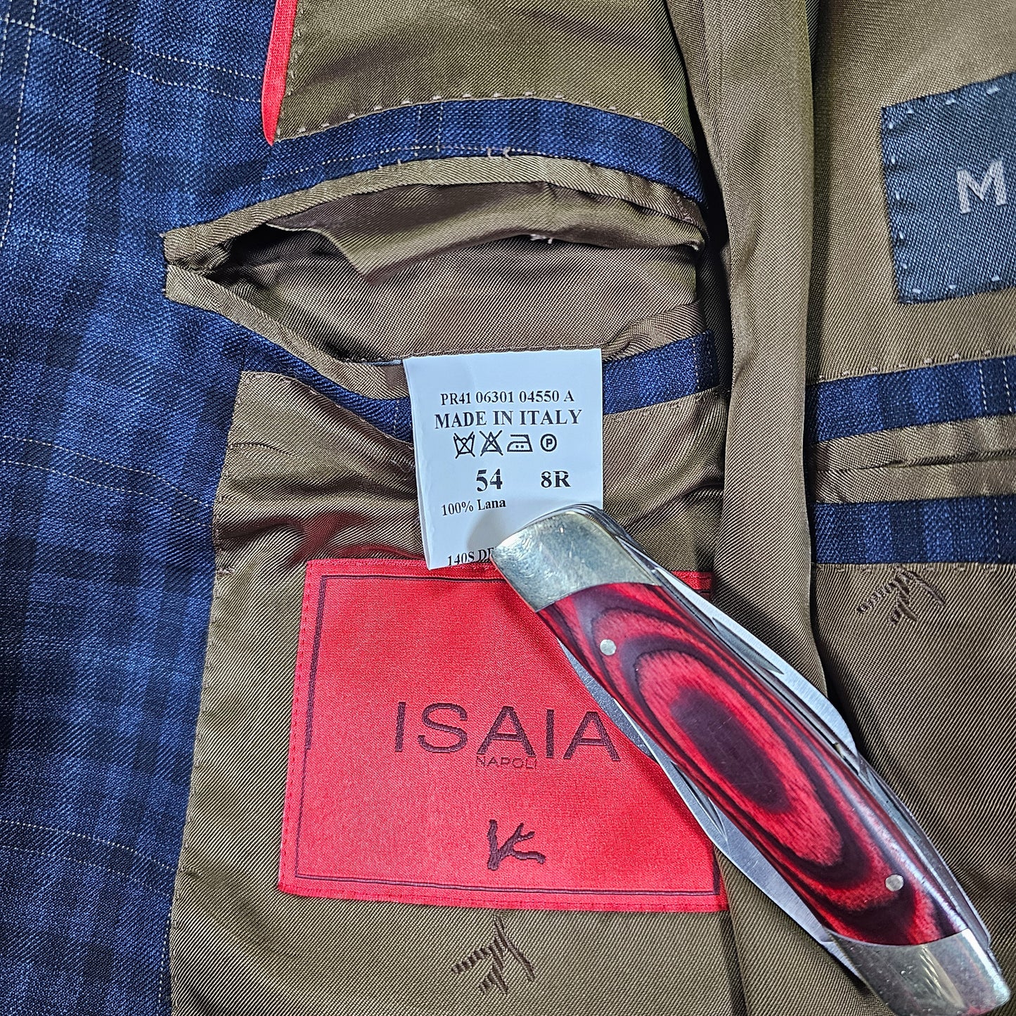 Isaia Multi Check S140s Wool Blazer - IT54 US42