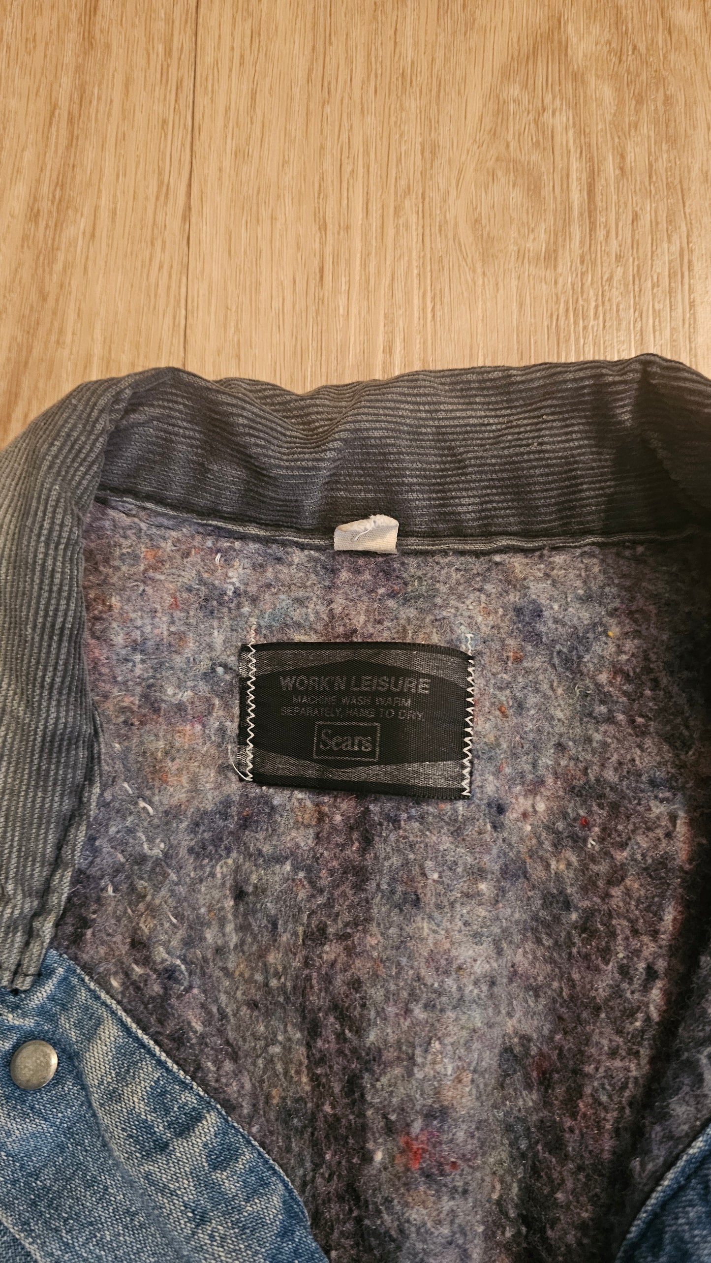 70's Sears Blanket Lined Denim Chore - Color Faded - M - 22 x 30