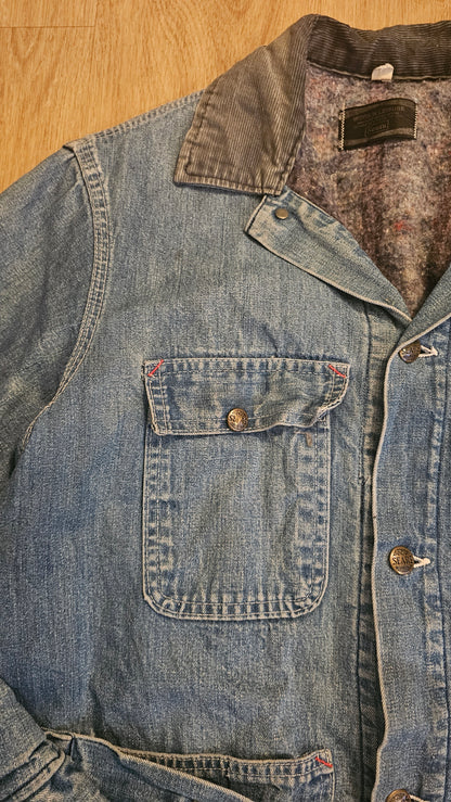 70's Sears Blanket Lined Denim Chore - Color Faded - M - 22 x 30