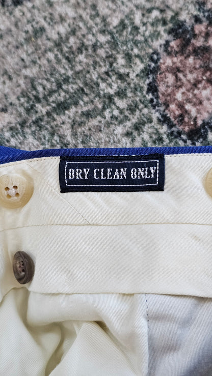 90's Polo Ralph Lauren Blue Label Silk Trousers - 32 x 31