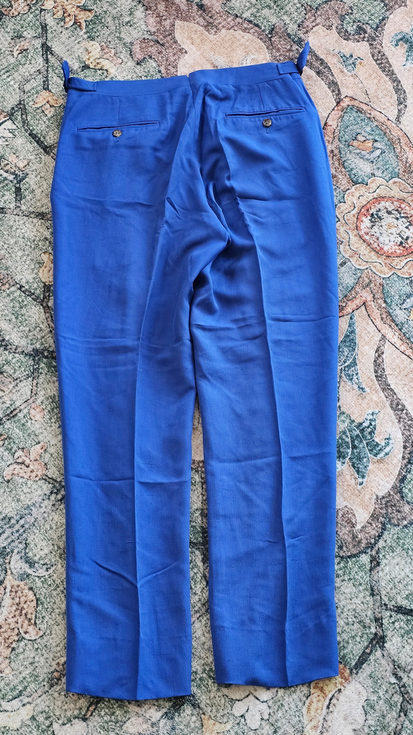 90's Polo Ralph Lauren Blue Label Silk Trousers - 32 x 31