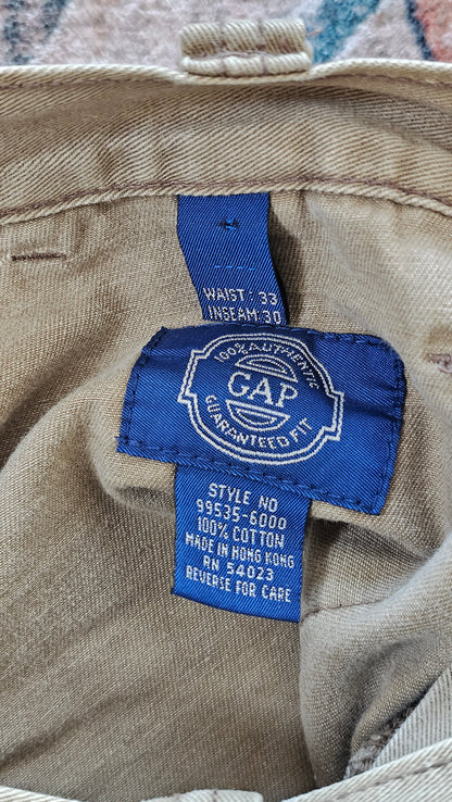90's Gap Pleated Patch Pocket Chinos - 31 x 30