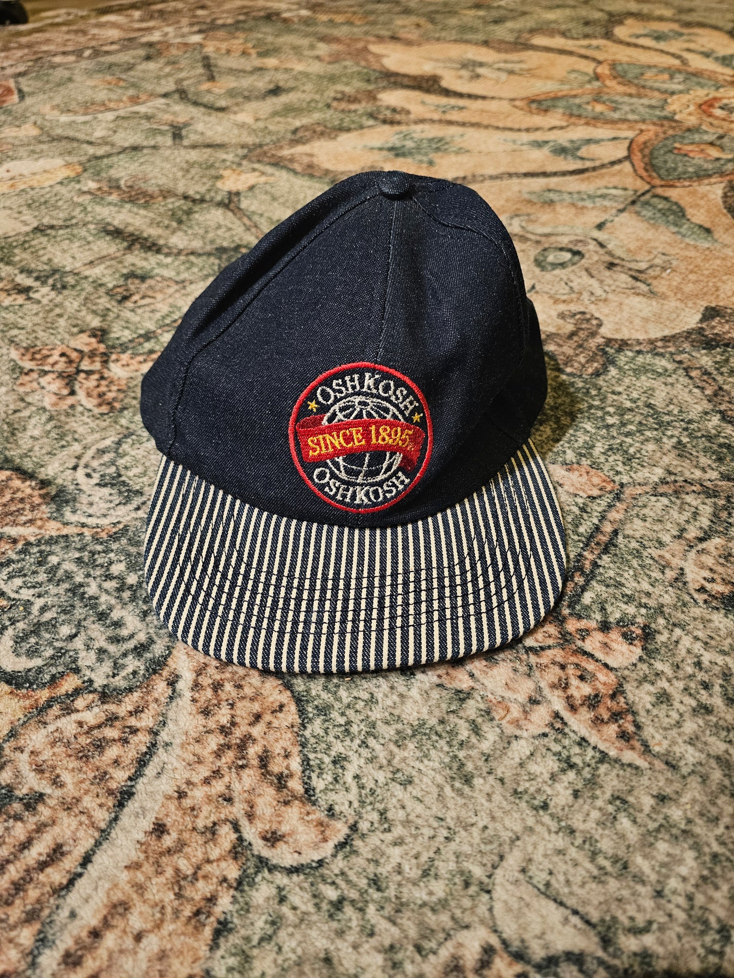 70's OshKosh Hat - Denim and Hickory Stripe
