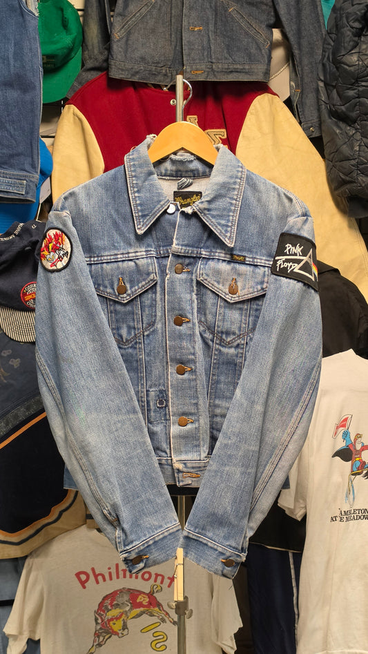 70s Wrangler Thrashed Collar Pink Floyd Patches