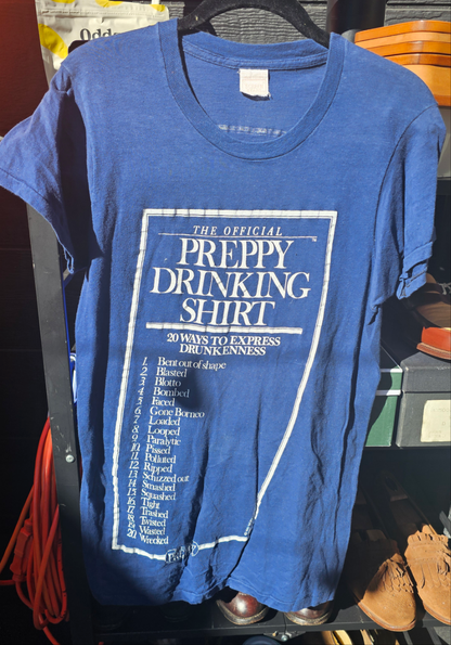 1981  Rare Official Preppy Drinking Shirt - Double Sided