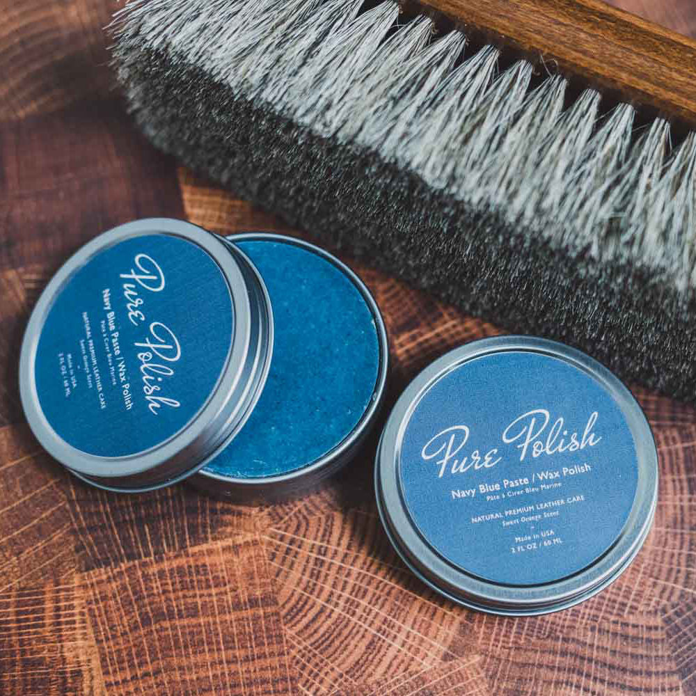 Navy Blue Shoe Polish Paste / Wax