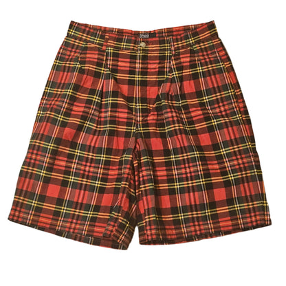 90's Polo Ralph Lauren Red Madras Shorts - MITUSA