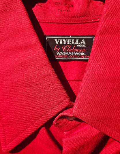Viyella by Clubman Red Cotton-Wool Flannel 16.5 x 35