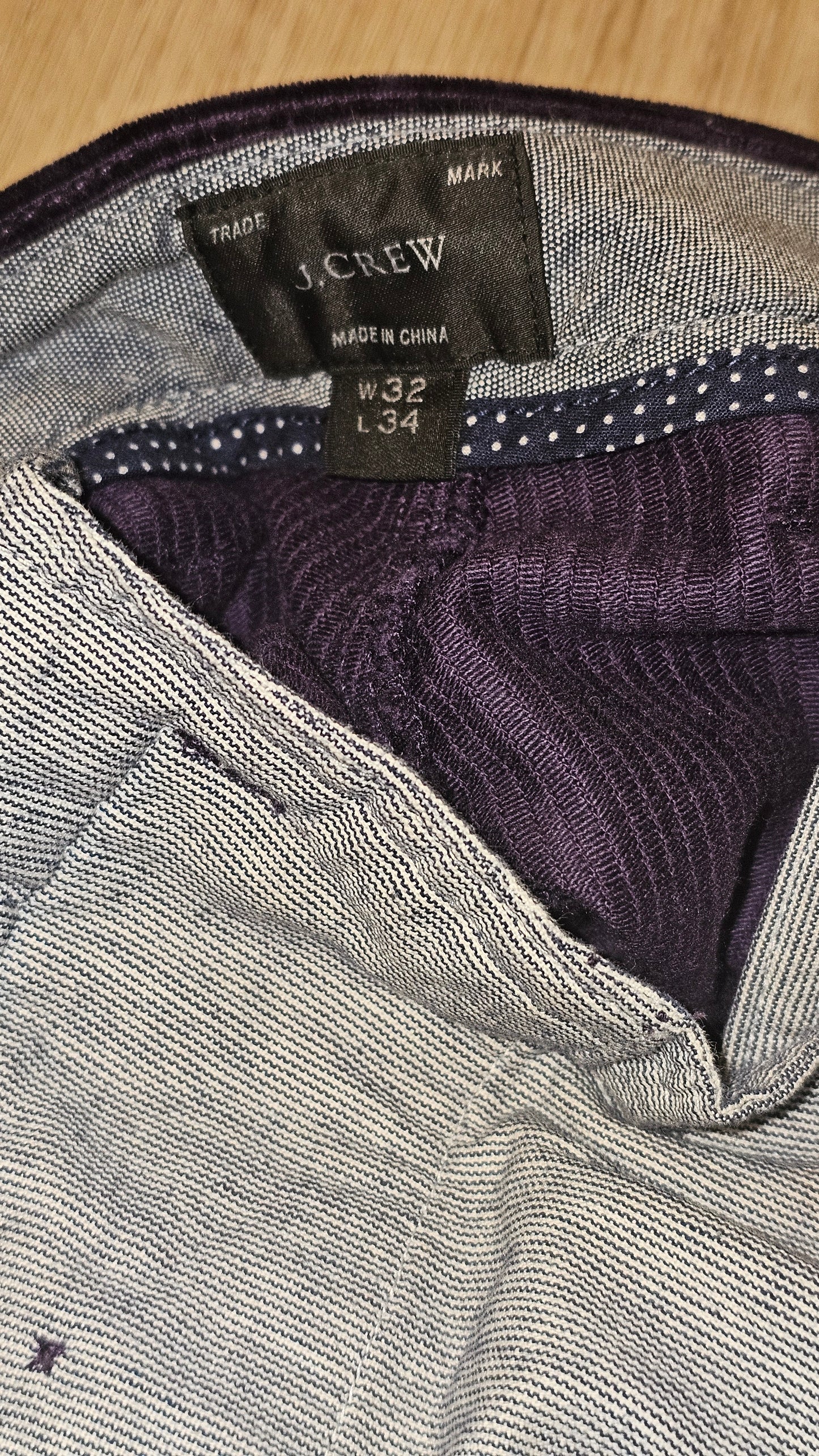 J Crew Purple Pleated Corduroy Trousers