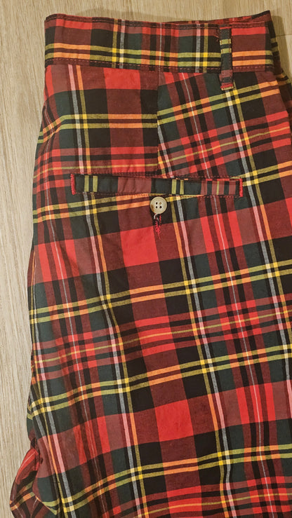 90's Polo Ralph Lauren Red Madras Shorts - MITUSA