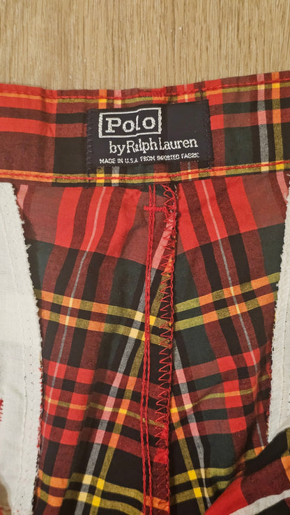 90's Polo Ralph Lauren Red Madras Shorts - MITUSA